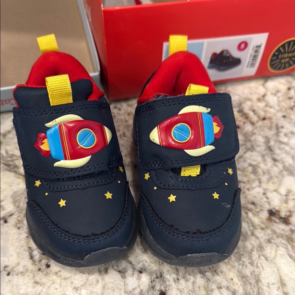 Cat & Jack Rocket-Themed Navy Kids Light-up Shoes